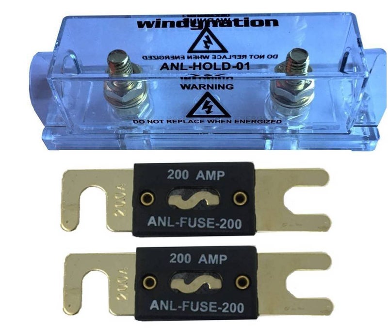 WindyNation ANL Fuse Holder + Fuse (2pcs 200A) - Image 1